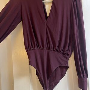 Forever 21 Rich Purple Long Sleeve Bodysuit